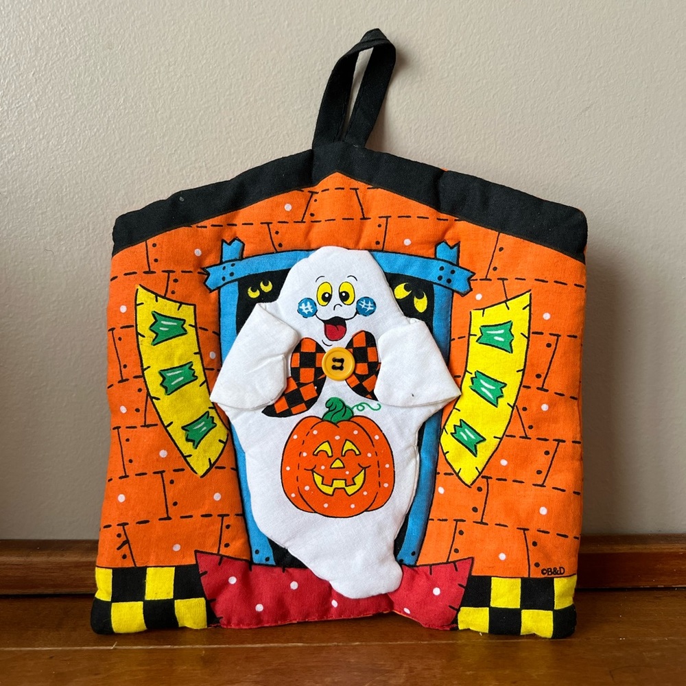 Vintage B&D Halloween Ghost and Pumpkin Potholder